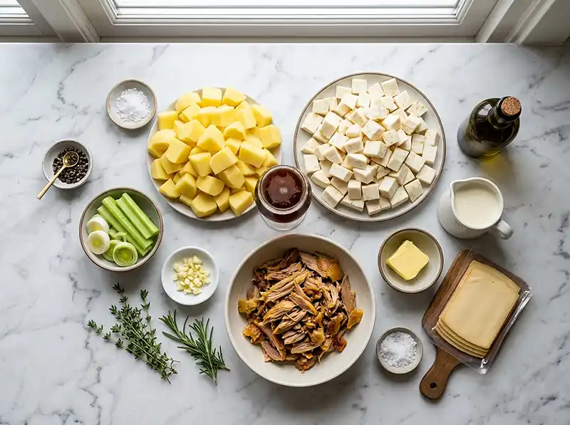 Les ingrédients pour recette parmentier de canard