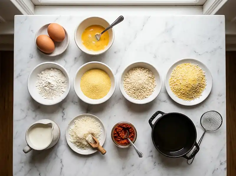 Œuf Mollet Pané à la Polenta ingrédients