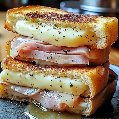 Pain Perdu Salé au Brie de Meaux, Jambon à la Truffe & Sirop d'Érable