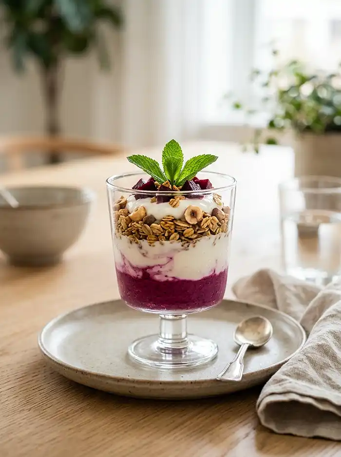 Feta Fouettée à la Betterave Inratable 5 Recette Feta Fouettée à la Betterave, Granola Salé & Menthe
