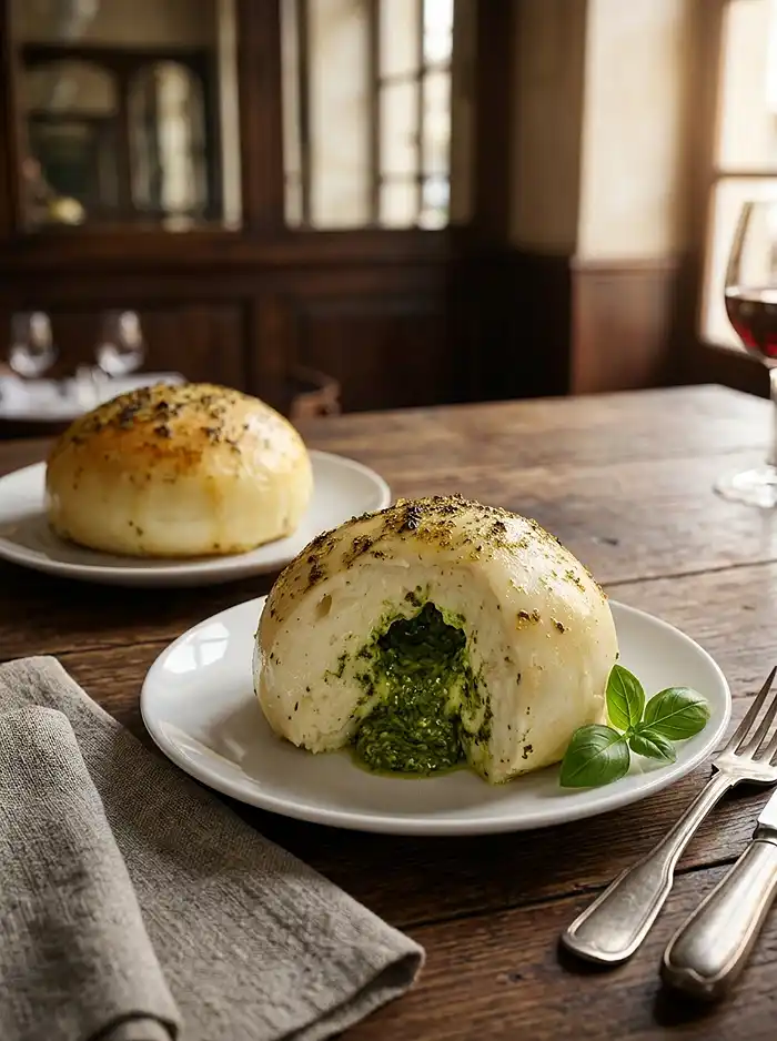 Recette Fondant Salé au Parmesan, Cœur Coulant au Pesto de Basilic