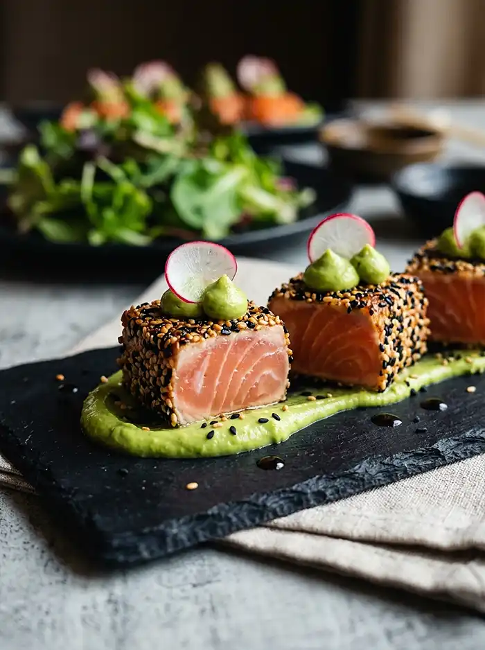 Recette Tataki de Saumon au Sésame Noir