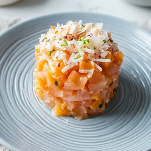 Tartare de Saumon Exotic Couture 2 Tartare de Saumon Exotic Couture Lait de Coco, Fruit de la Passion & Citron Vert
