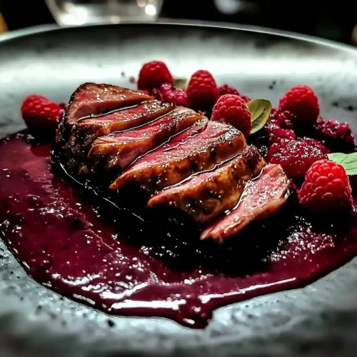 Tataki de Magret de Canard Laqué à la Framboise