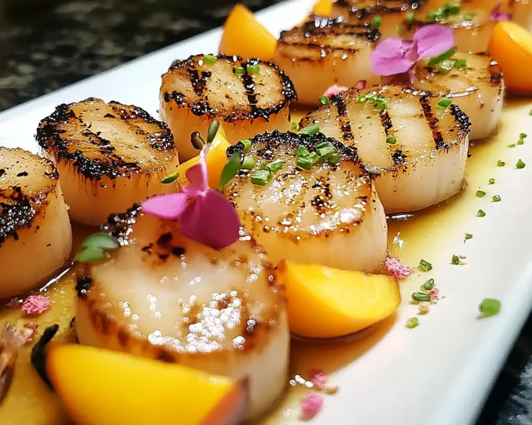 Tataki de Saint-Jacques et Nectarines Grillées