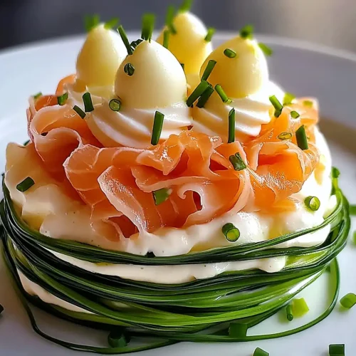 Charlotte Salée Trompe-l'Œil Saumon Fumé, Asperges Vertes & Crème Ciboulette-Citron