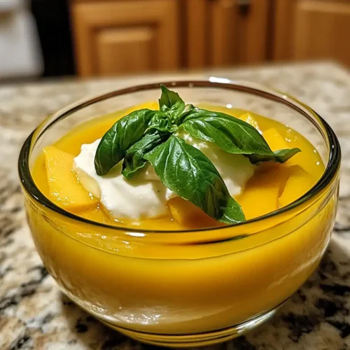 Gaspacho Pêche-Tomate Jaune Crémeux 2 Gaspacho Pêche-Tomate Jaune, Quenelle de Ricotta Fouettée & Huile de Basilic