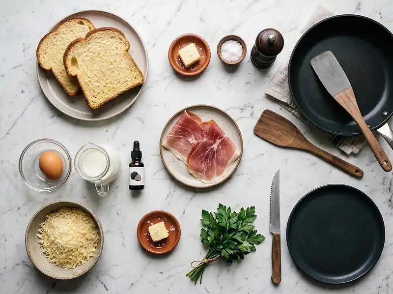 Pain Perdu Salé Façon Croque 3 Les ingrédients pour Pain Perdu Salé Façon Croque