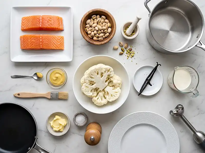 Les ingrédients pour Tataki de Saumon en Croûte de Pistache