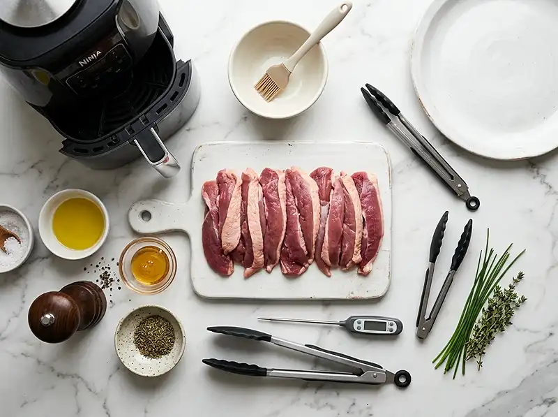 Les ingrédients pour aiguillettes de canard air fryer