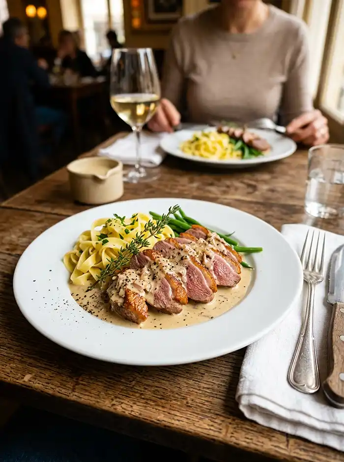 Mon recette aiguillettes de canard crème fraîche