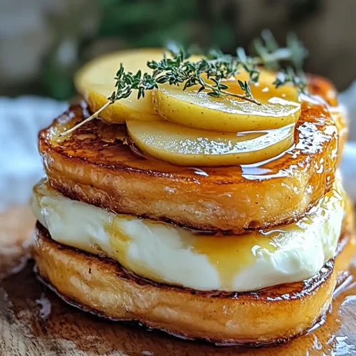 Pain Perdu Salé au Camembert, Pommes Rôties & Miel de Thym 2 Pain Perdu Salé au Camembert, Pommes Rôties & Miel de Thym