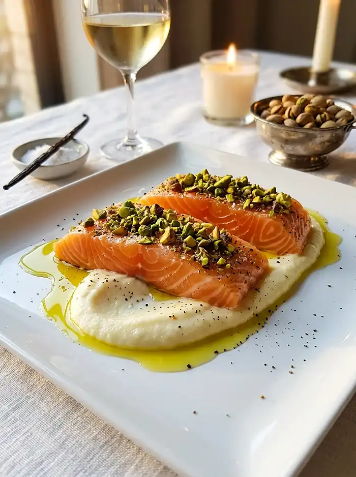 Recette Tataki de Saumon en Croûte de Pistache