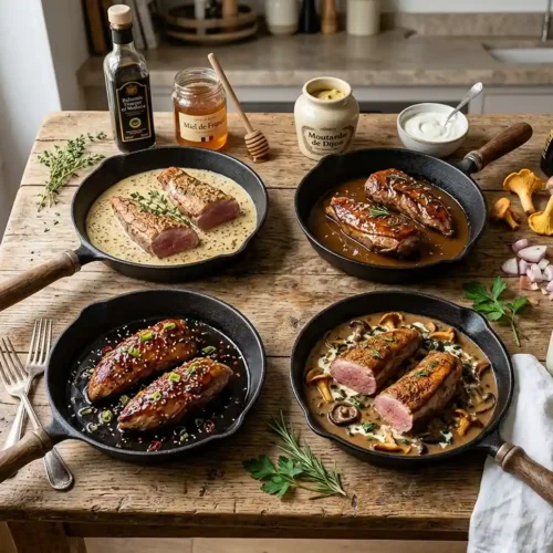 recette aiguillettes de canard en sauce