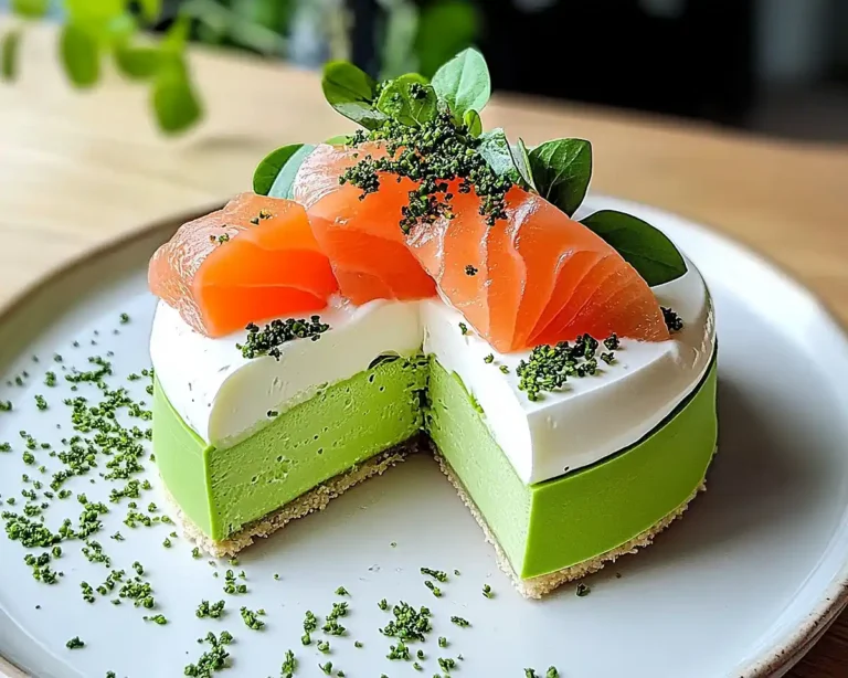 Bavarois Salé Mousse d'Asperges Vertes, Insert Saumon Gravlax & Sablé Parmesan