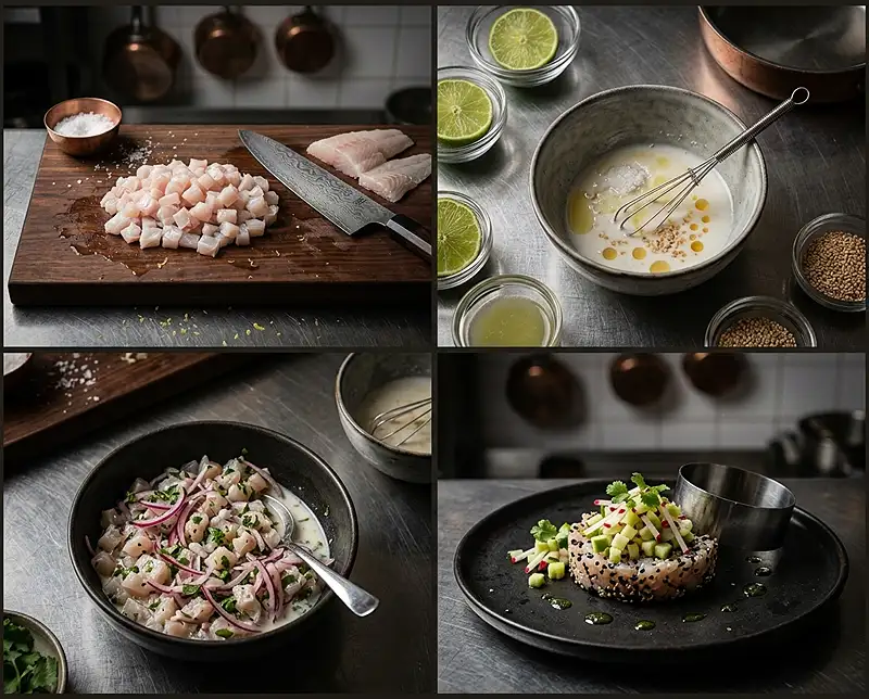 Tartare de Daurade à la Pomme Granny Smith 4 Comment preparer Tartare de Daurade à la Pomme Granny Smith, Lait de Tigre Coco & Huile de Sésame