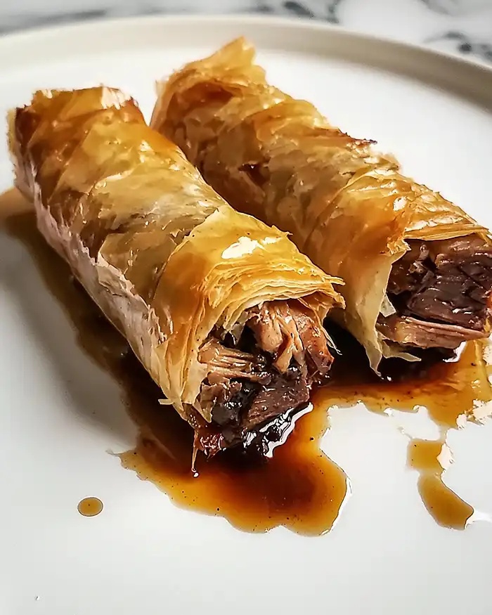 Le Cigare de Canard Confit & Sirop d'Orange au Balsamique
