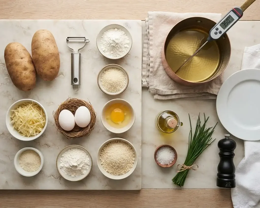 Œuf Mollet en Croûte d'Or Irrésistible 3 Les ingrédients pour L’Œuf Mollet En Croûte d’Or sur Nid de Pommes Paille & Truffe