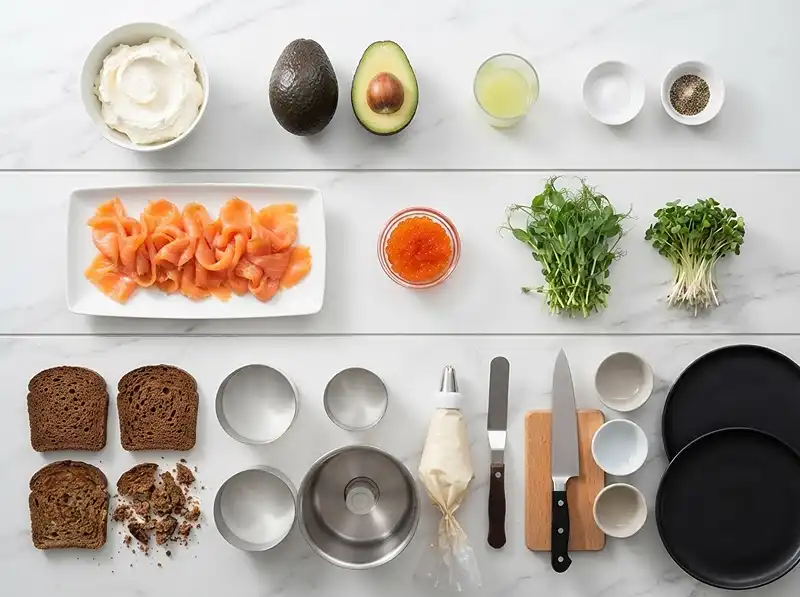 Les ingrédients pour Tiramisu Salé à la Crème d'Avocat
