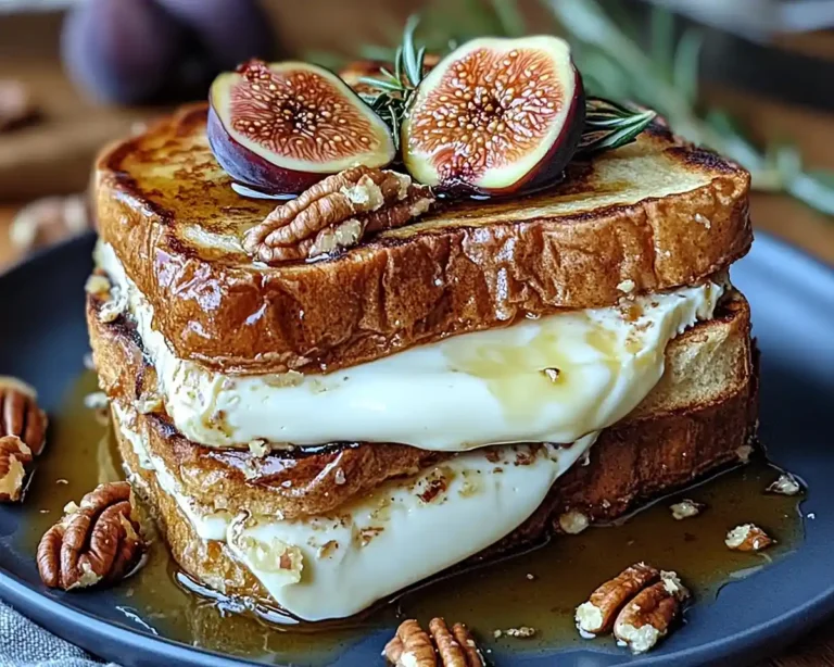 Pain Perdu Salé, Cœur Coulant Camembert, Figues Rôties & Noix de Pécan