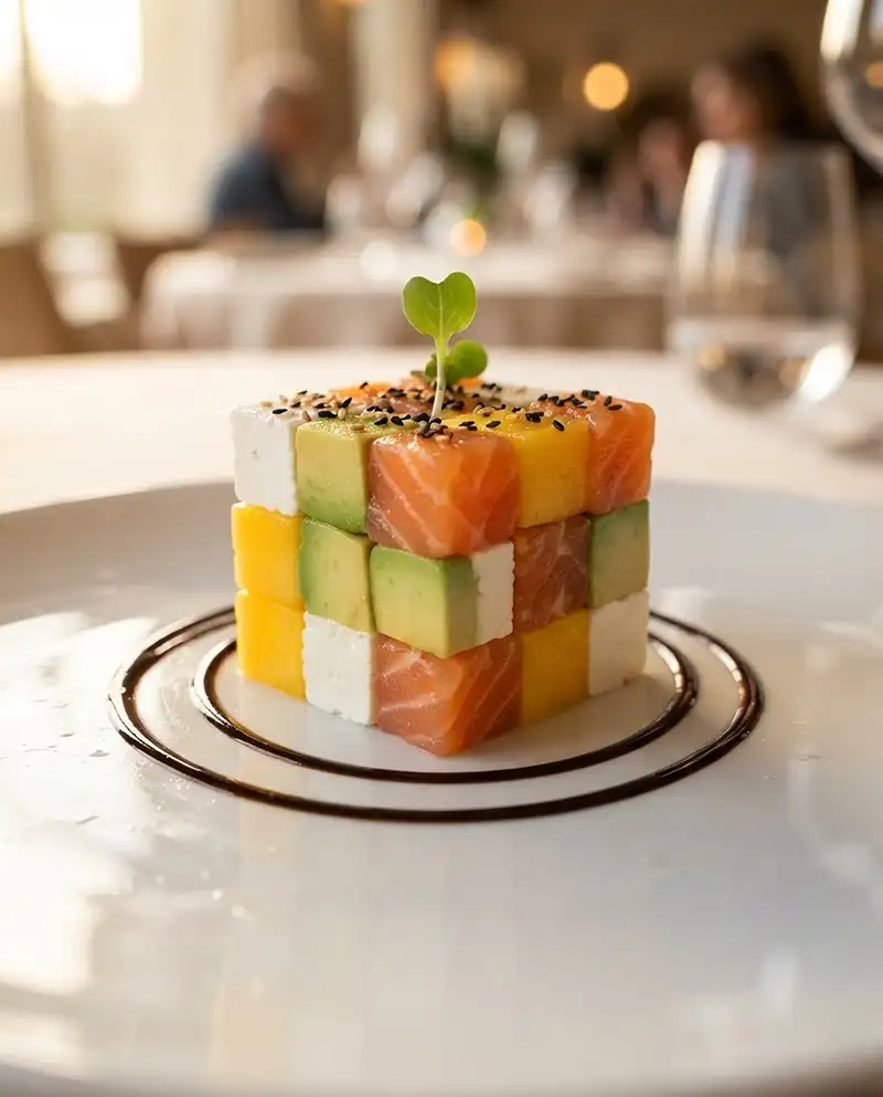 Le Rubik's Cube Salé 5 Recette Les Le Rubik’s cube Salé saumon, Avocat, Mangue & Fromage Frais