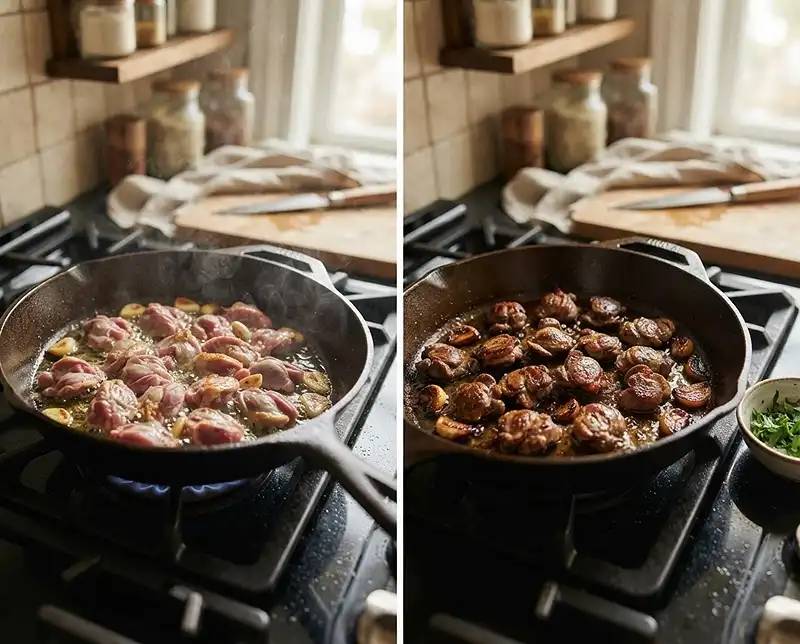 Comment preparer recette gésiers de canard frais à la poêle