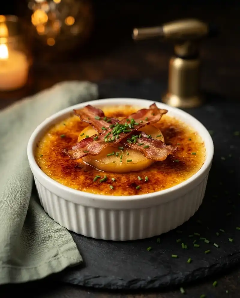 Crème Brûlée Salée au Reblochon, Pommes & Lard Croustillant 5 Recette Crème Brûlée Salée au Reblochon, Pommes & Lard Croustillant