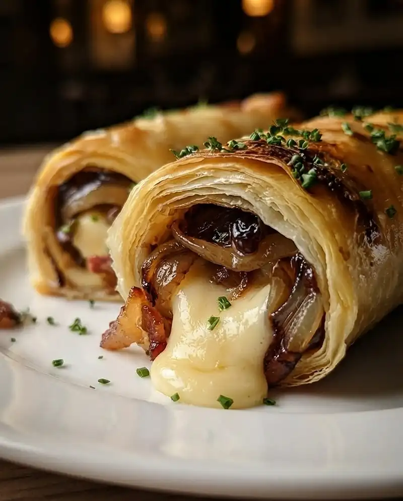 Recette Le Croissant New York Roll Salé Raclette Fondante & Oignons Confits