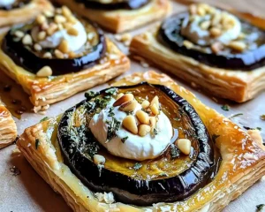 Tarte Tatin d'Aubergines Fondantes, Miel & Ricotta