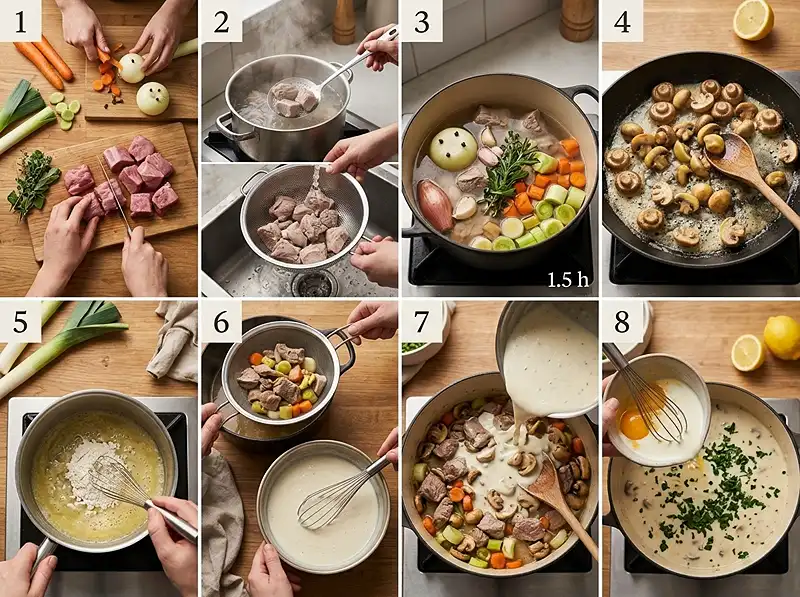 Blanquette de Veau 4 Comment preparer recette blanquette de veau traditionnelle