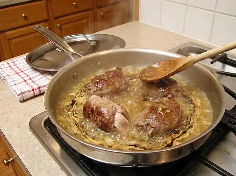Paupiette de Veau Fondante 5 eau et fond de veau qui frémissent autour des paupiette